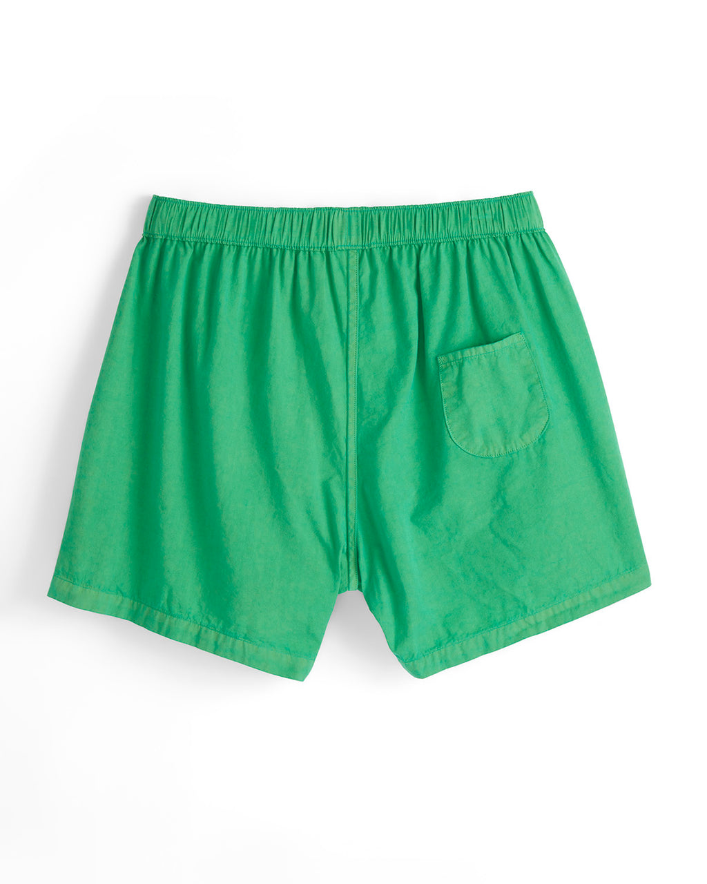 Green shorts with a pocket on a white background