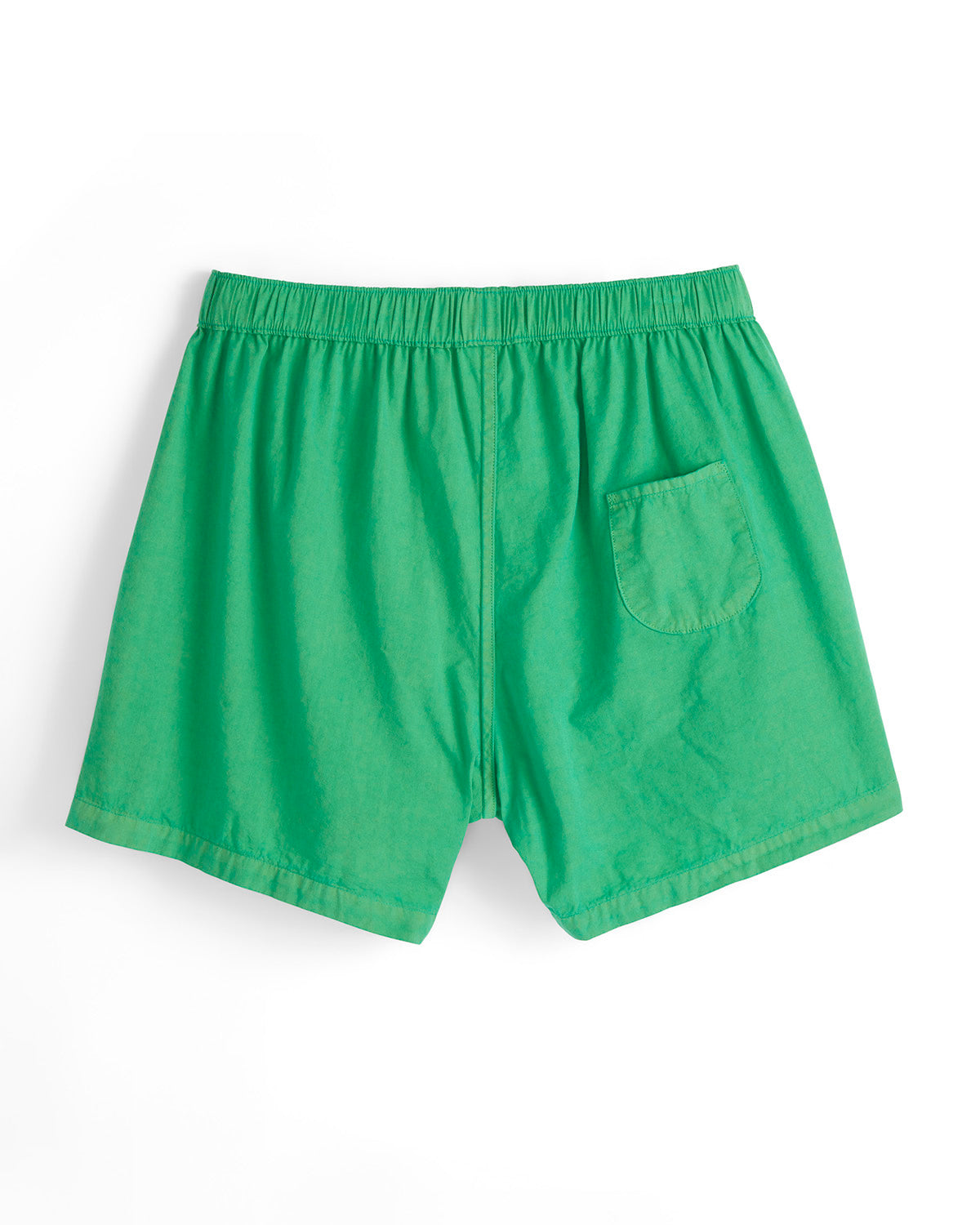 Green shorts with a pocket on a white background