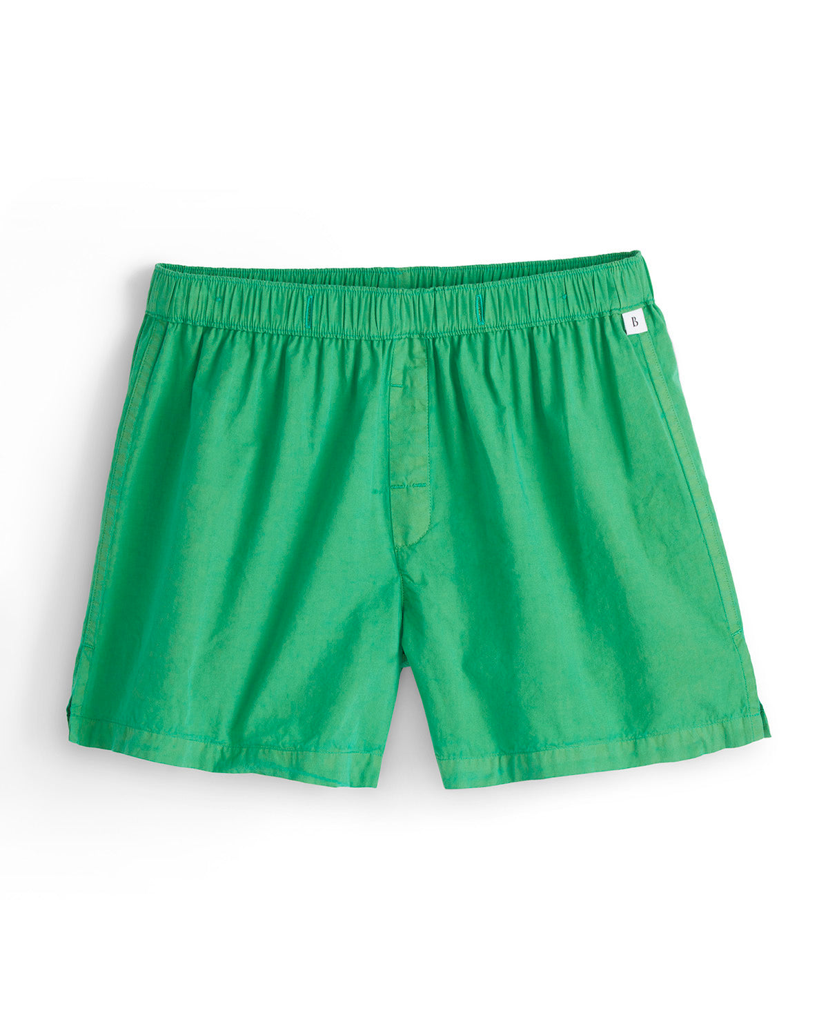 Green shorts on a white background